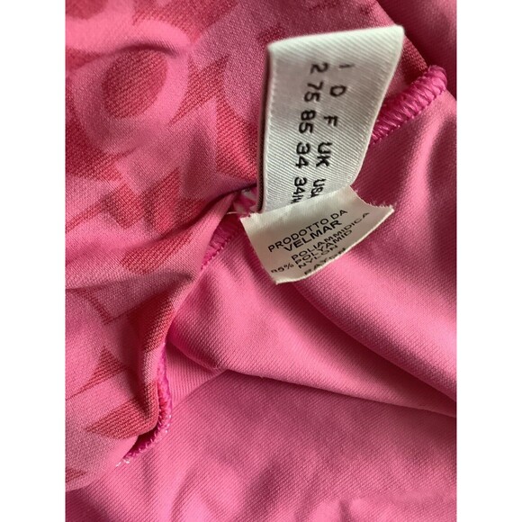 MOSCHINO Pink & Red Word Logo One Piece Swimsuit Maillot (Size 34/M) - Picture 11 of 16